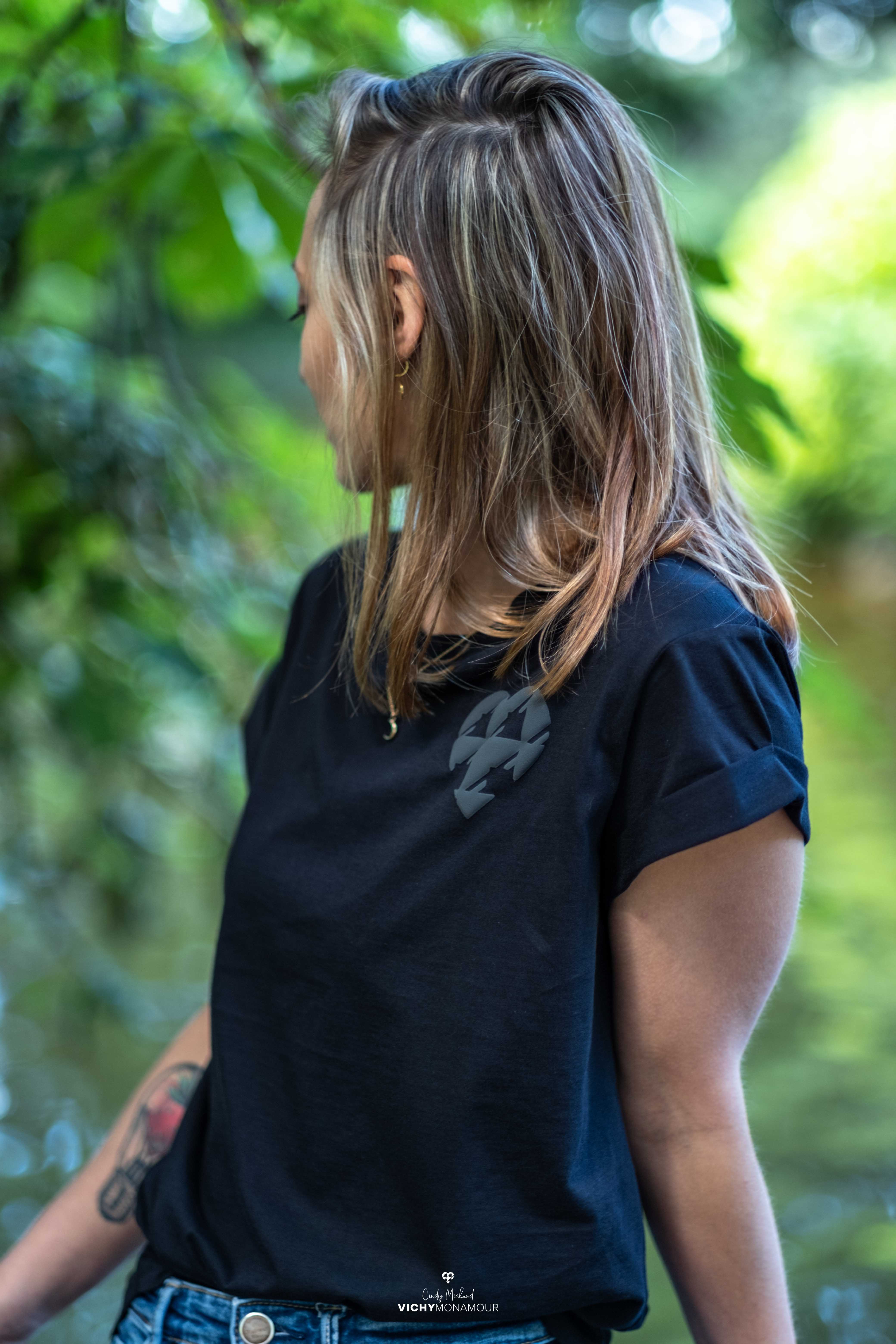 T-shirt Femme - Coeur Noir