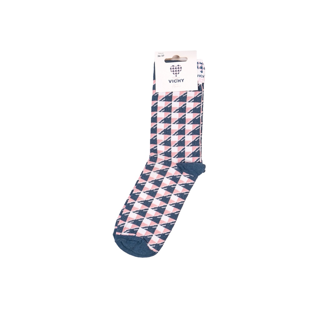 Chaussettes carreaux rose