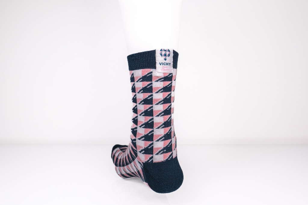 Chaussettes carreaux rose