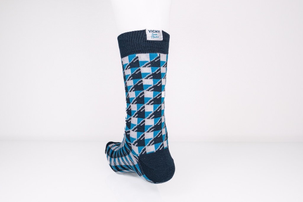 Chaussettes carreaux bleus